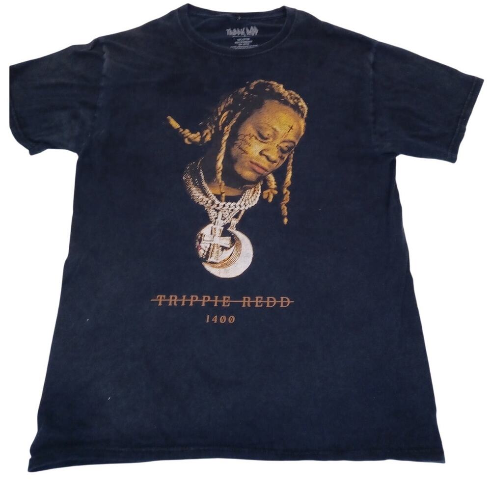 Trippie Redd Medallion Chain 1400 T-shirt Unisex Black Size Medium